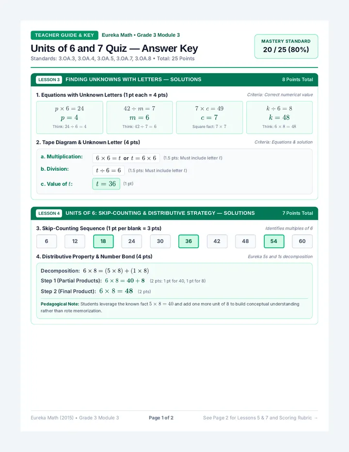 Units Six and Seven Answer Key