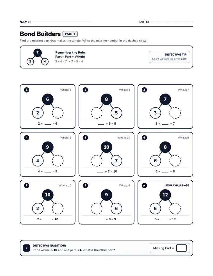 Bond Builders Worksheet