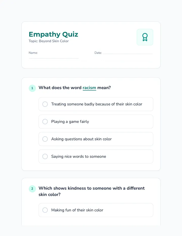 Beyond Skin Color Quiz