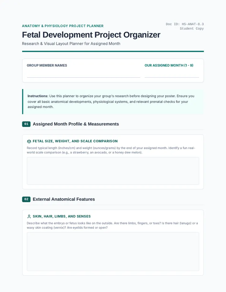 Fetal Development Planning Organizer