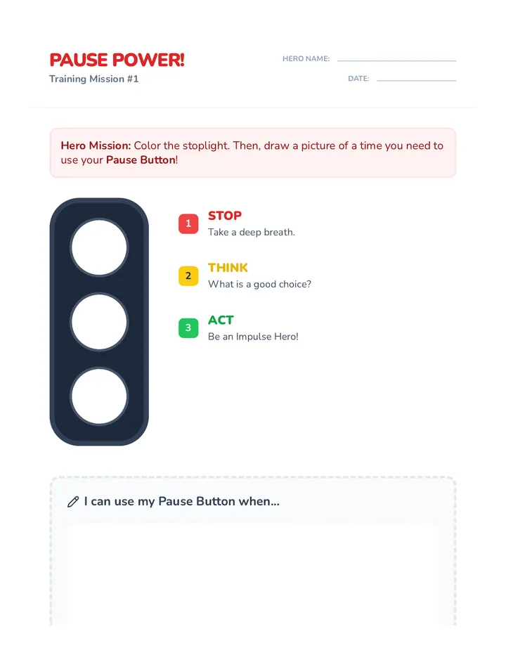 Pause Power Worksheet