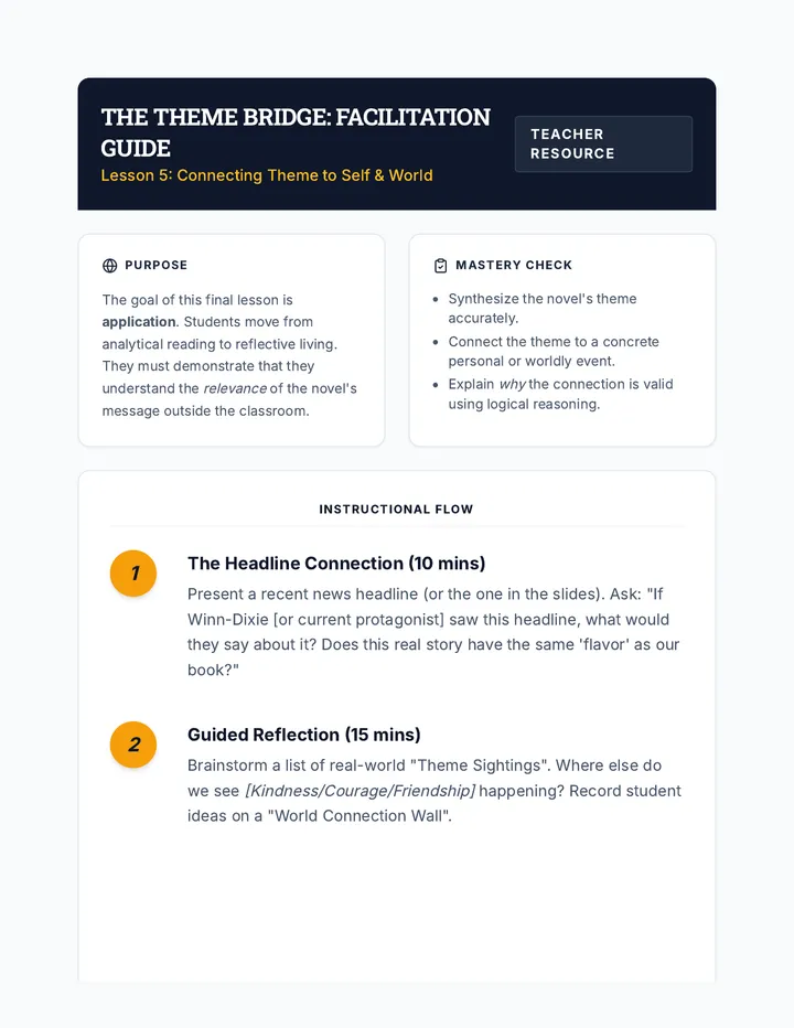 Theme Bridge Teacher Guide