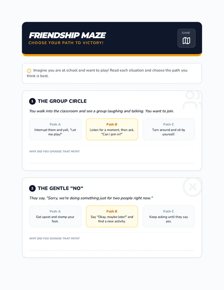Friendship Maze Game