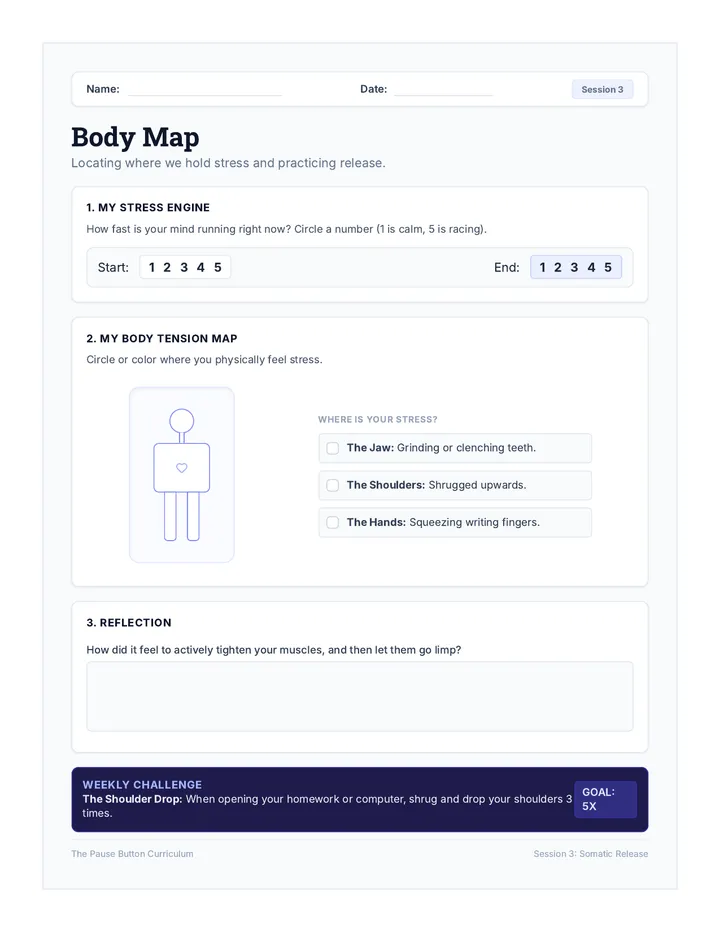 Body Map Student Journal