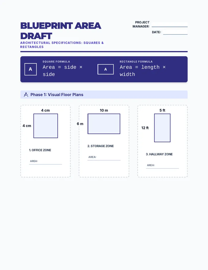 Blueprint Area Worksheet