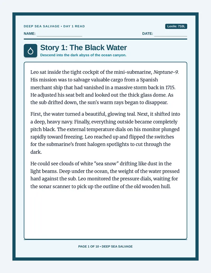 Deep Sea Salvage Workbook