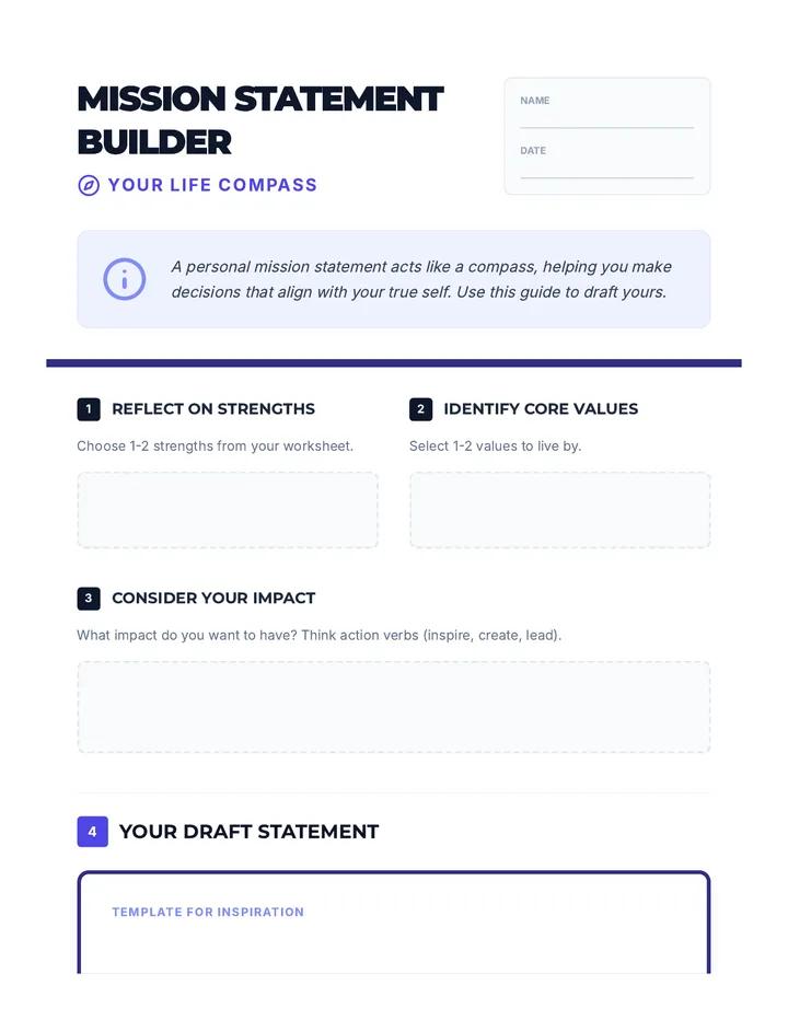Mission Statement Builder Activity