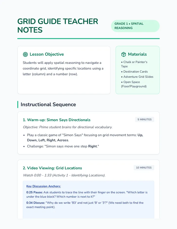Grid Guide Teacher Notes