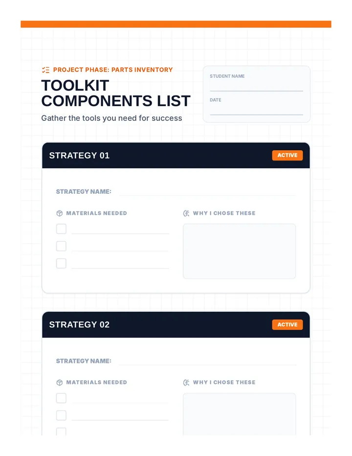 Toolkit Components List Worksheet