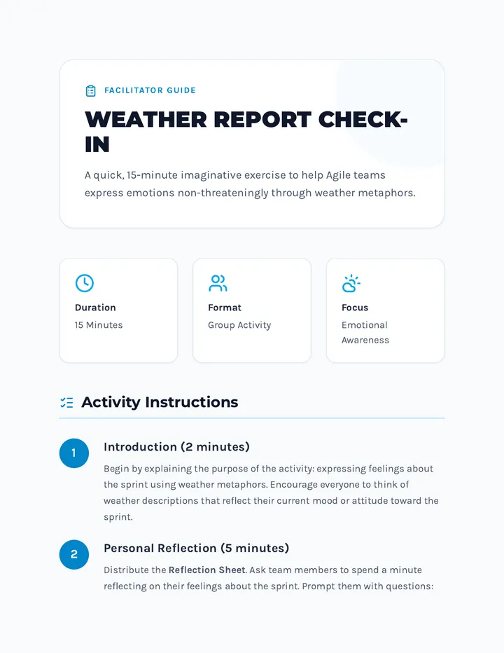 Weather Report Facilitator Guide