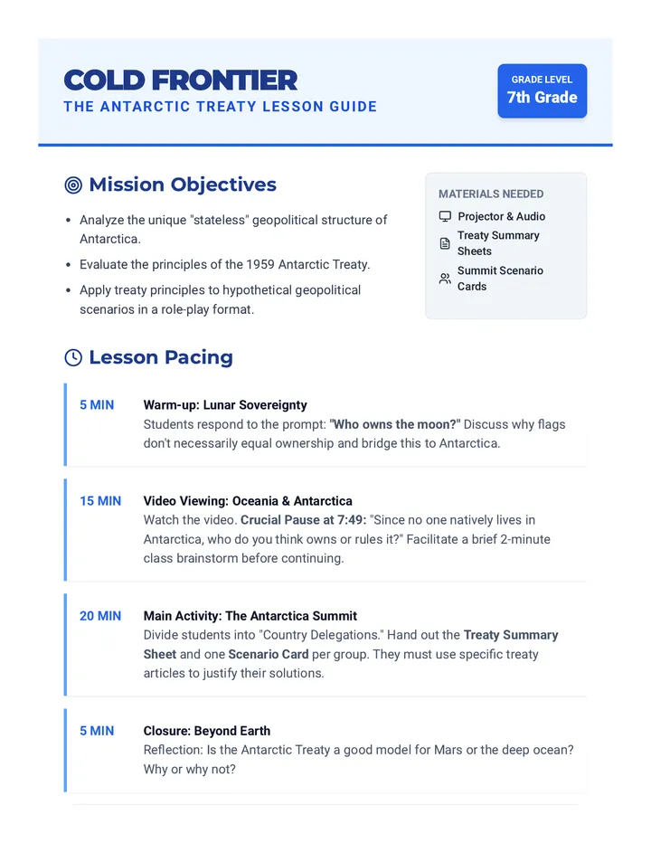 Cold Frontier Teacher Guide