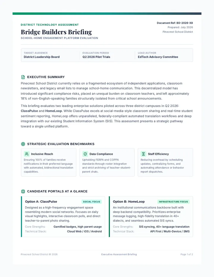 Bridge Builders Briefing Evaluation Document
