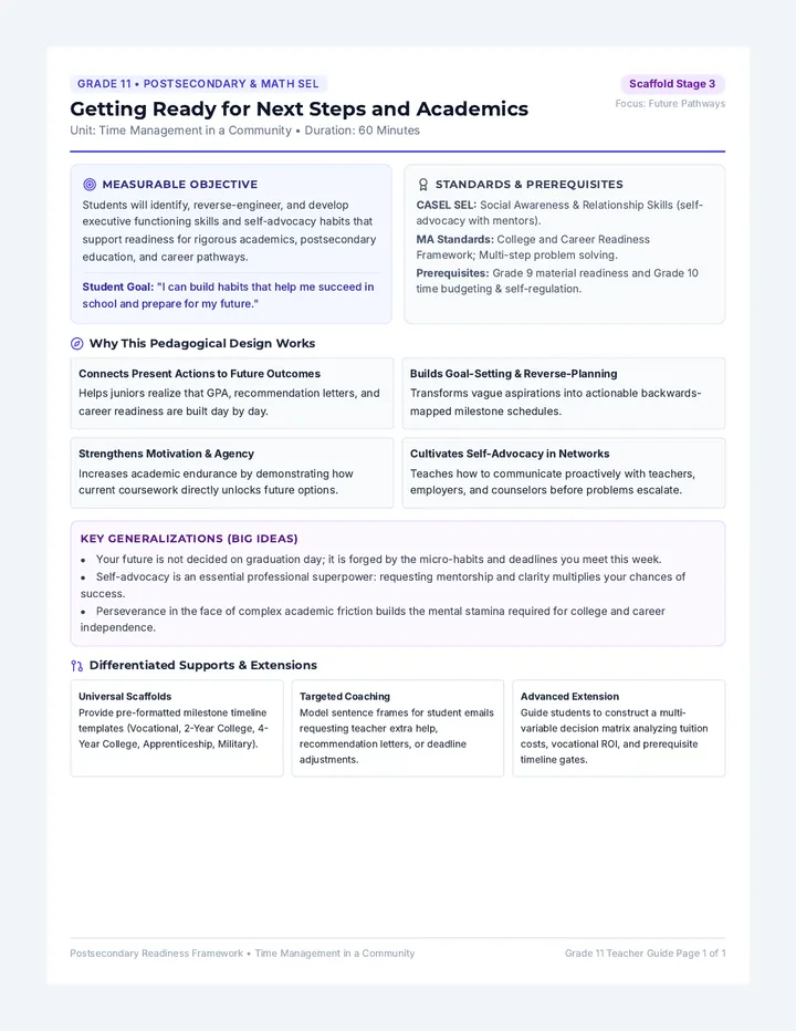 Next Steps Teacher Guide