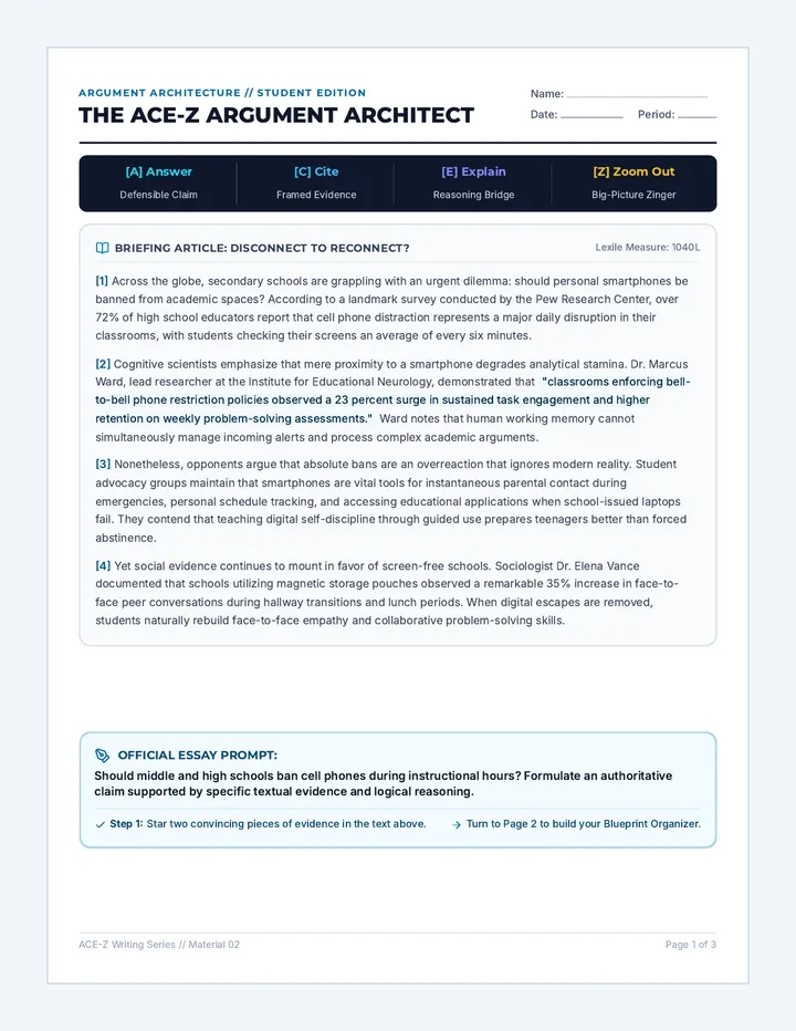ACEZ Architect Worksheet