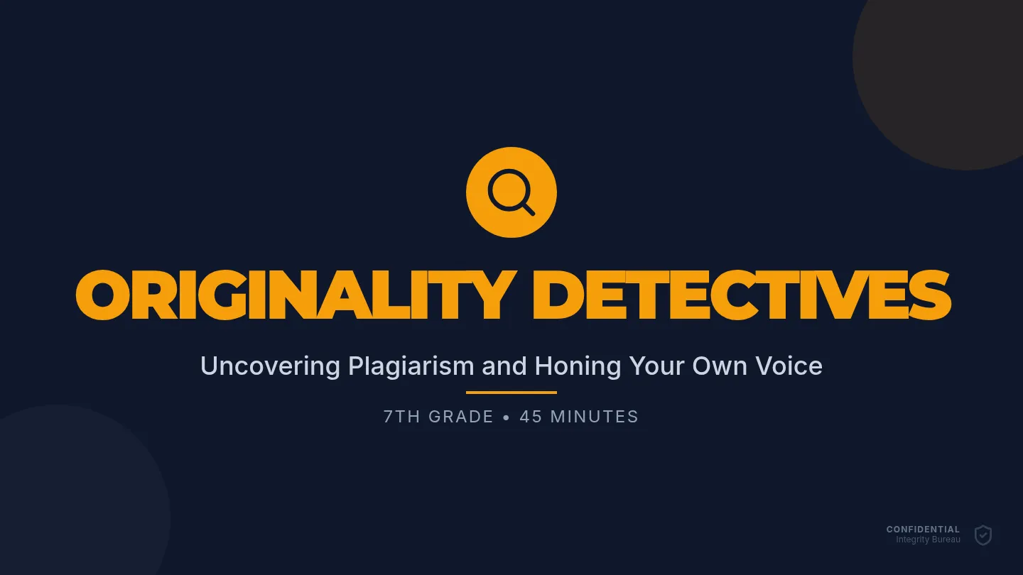 Originality Detectives Teacher Slides