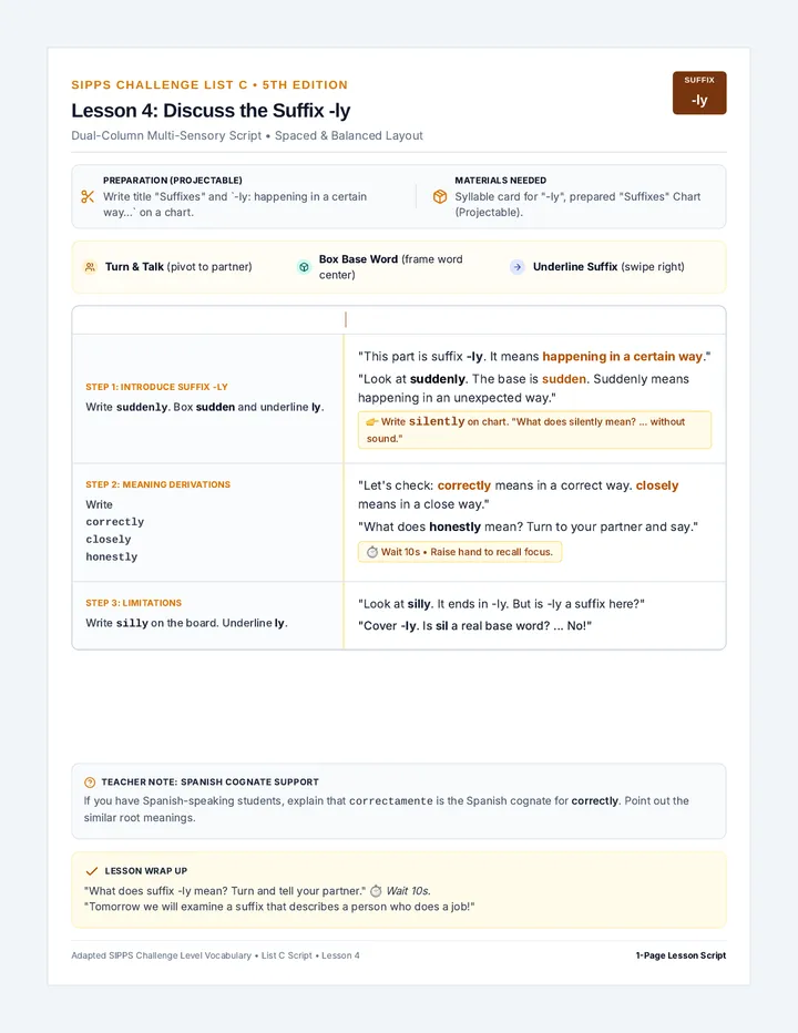 Sipps Challenge Script Guide 4