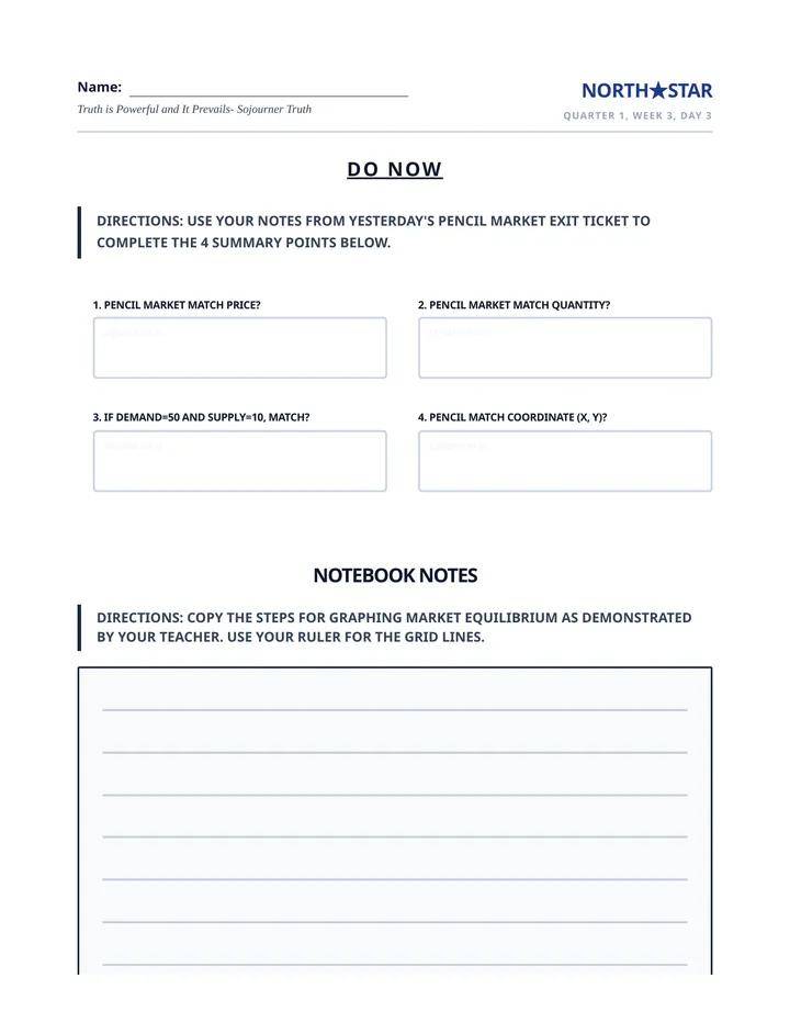 Market Graphing Student Handout