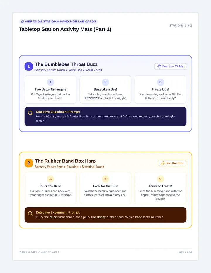 Vibration Station Activity Cards