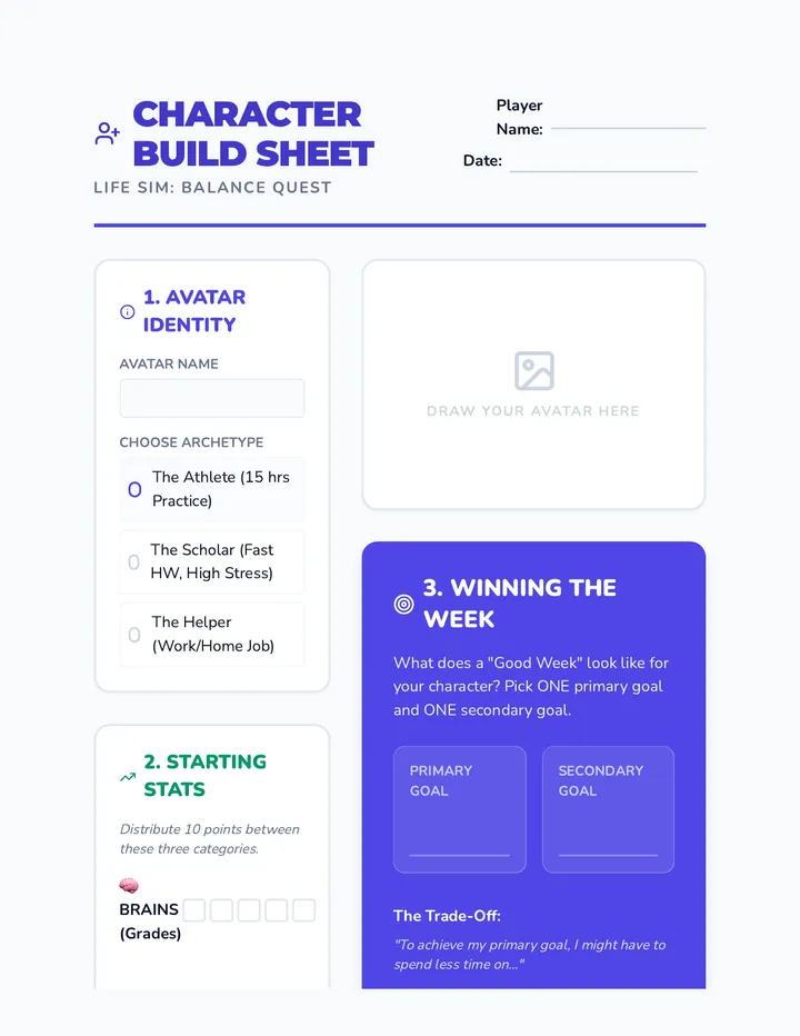 Character Build Sheet