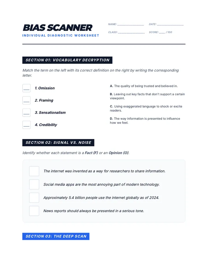 Bias Scanner Worksheet