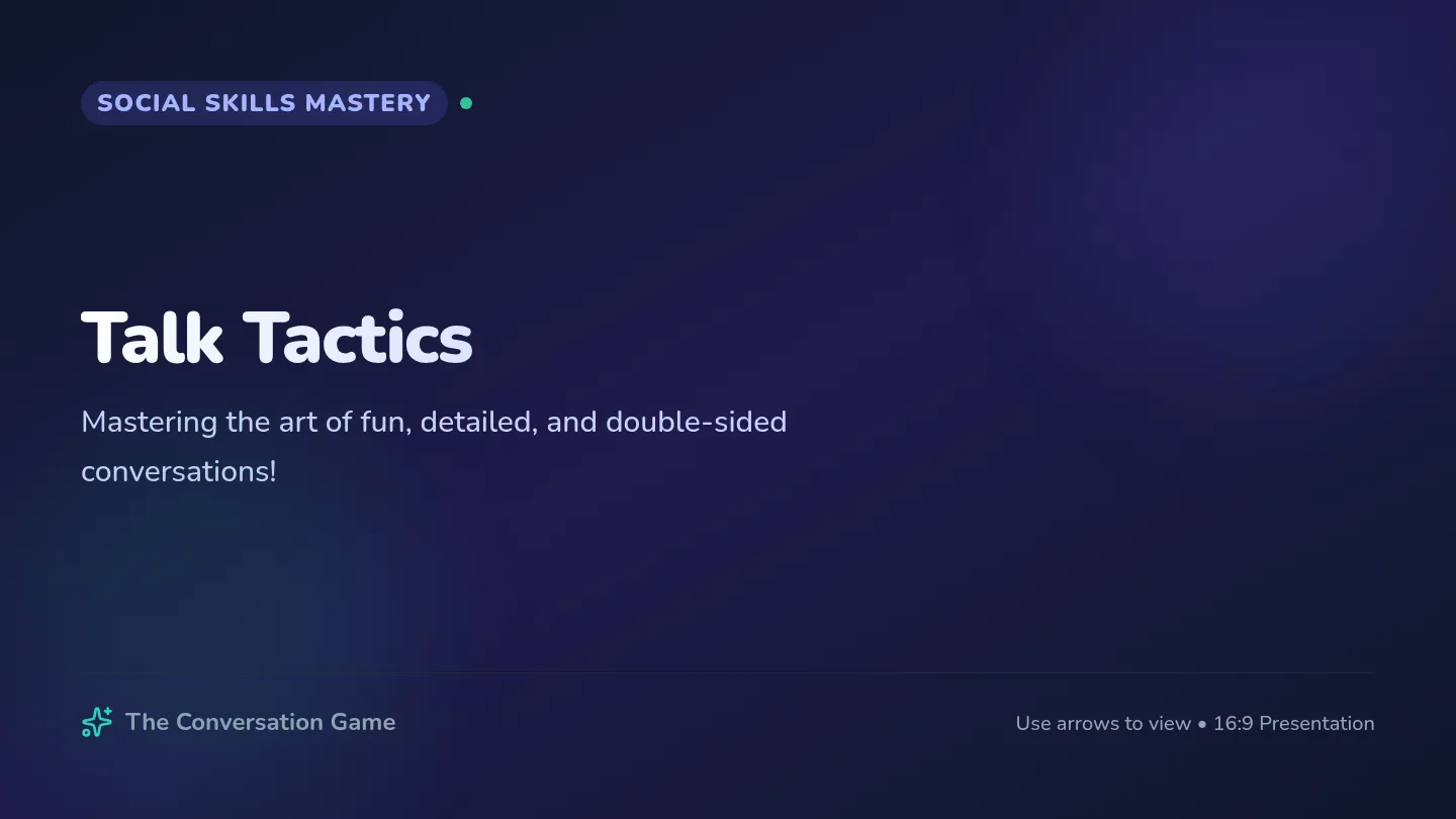 Talk Tactics Slides
