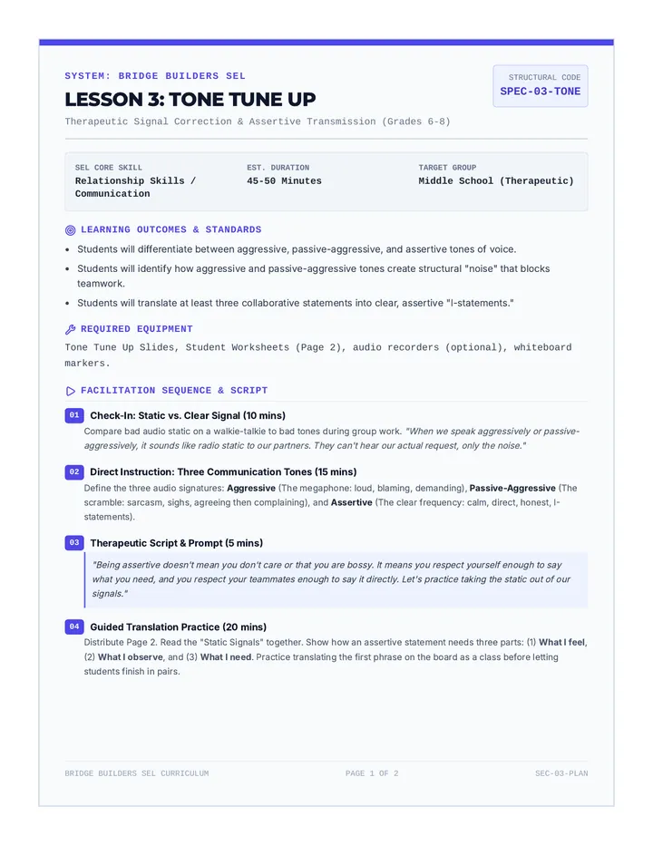 Tone Tune Up Worksheet