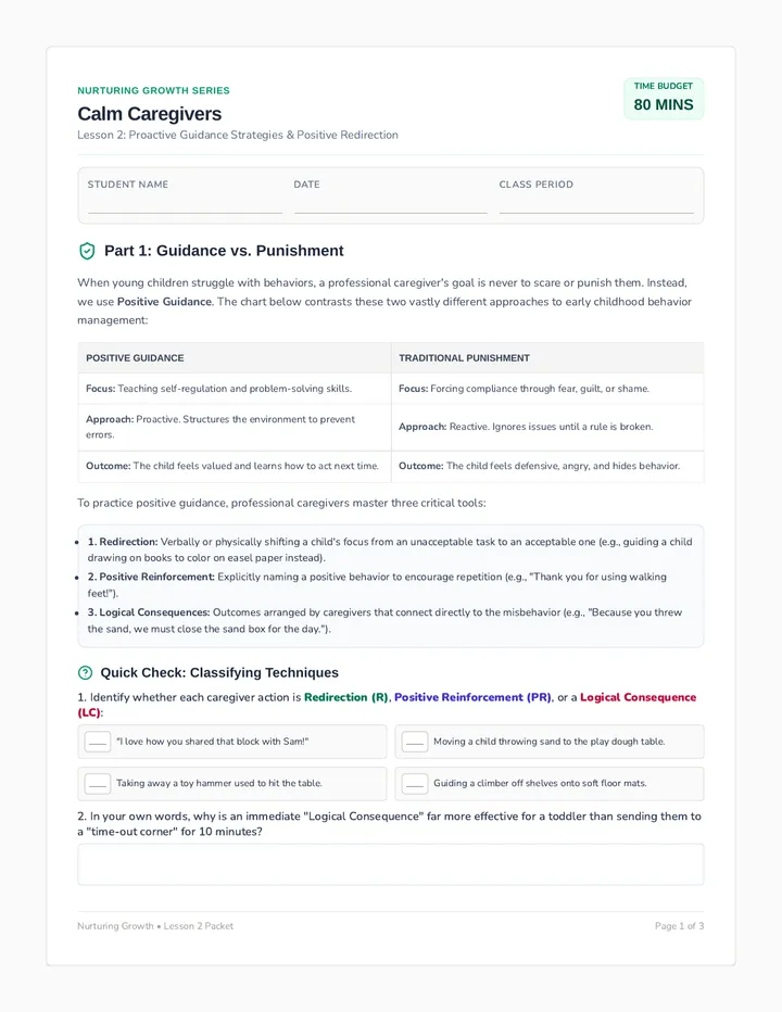 Calm Caregivers Student Packet