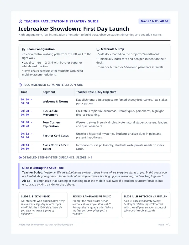 Icebreaker Facilitation Guide