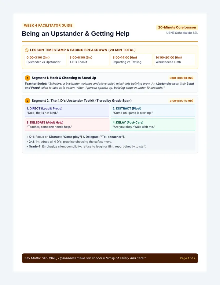 Upstander Action Teacher Guide