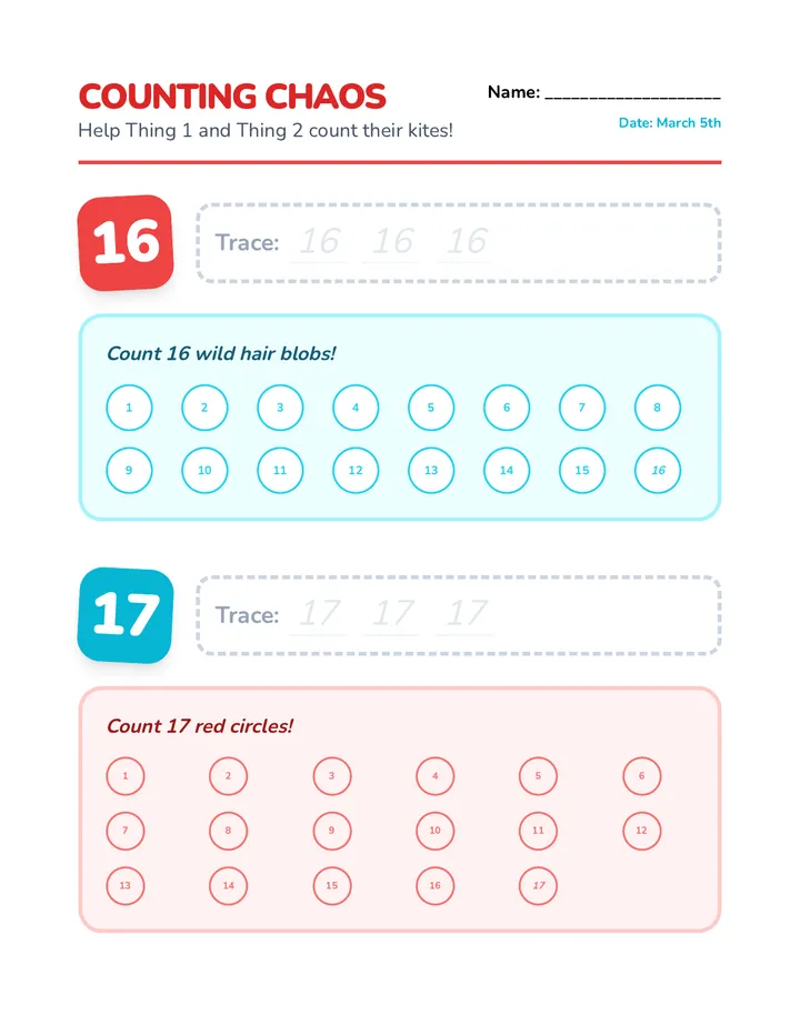 Counting Chaos Worksheet
