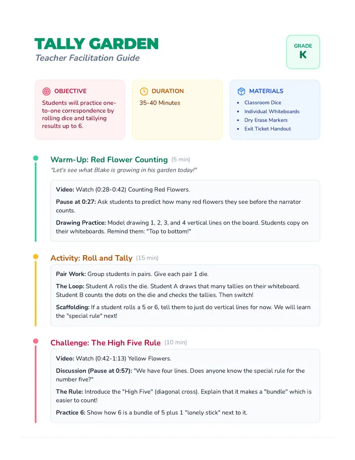 Tally Garden Teacher Guide
