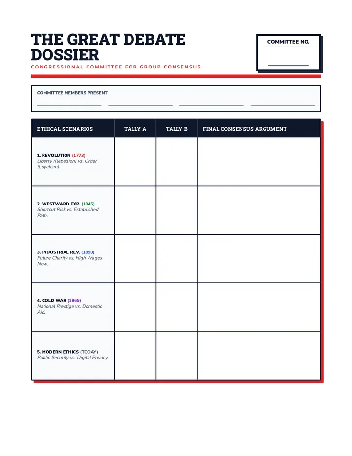 Great Debate Dossier Worksheet