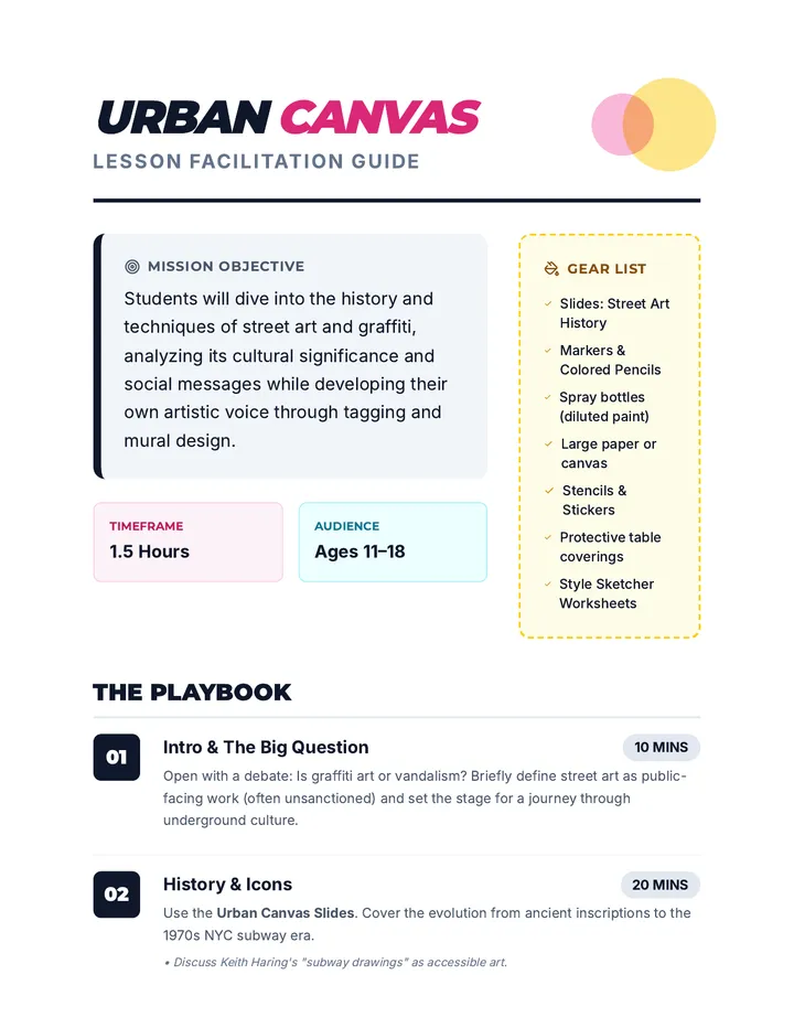 Urban Canvas Lesson Plan