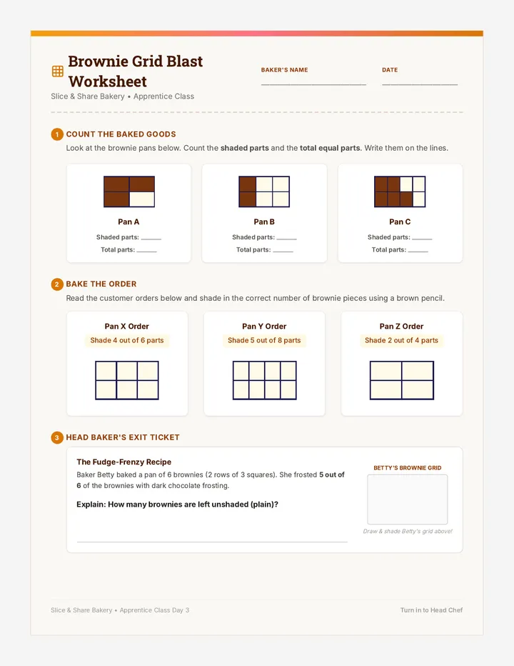 Brownie Grid Blast Worksheet