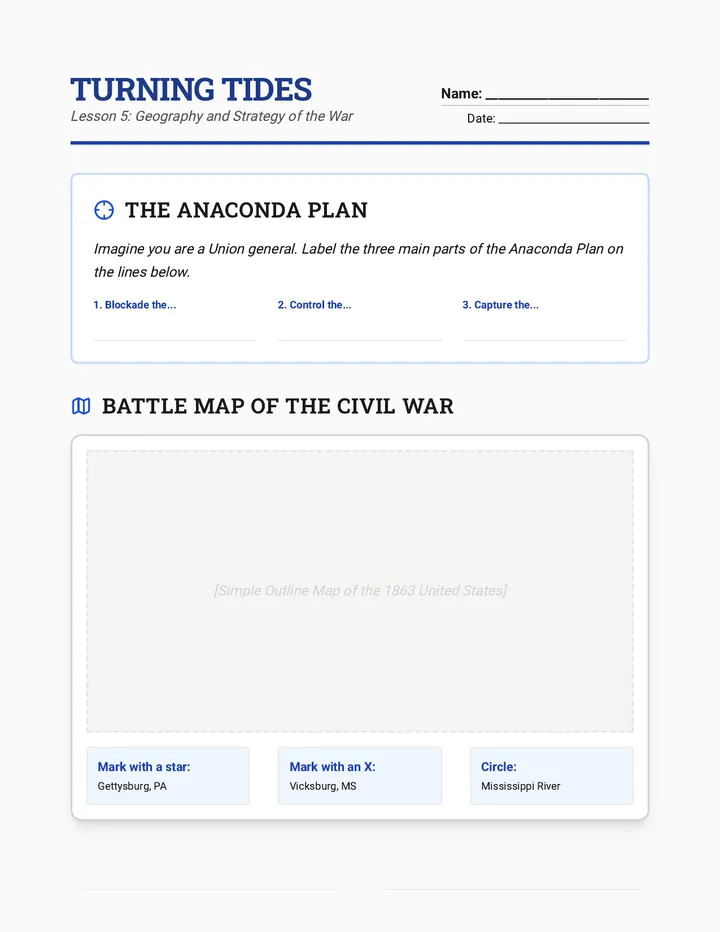 Turning Tides Worksheet