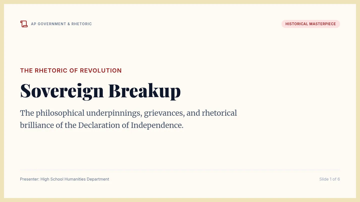 Sovereign Breakup Slides