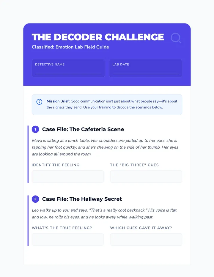 The Decoder Challenge Worksheet