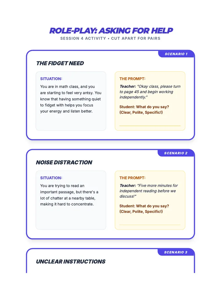 Role Play Cards Activity