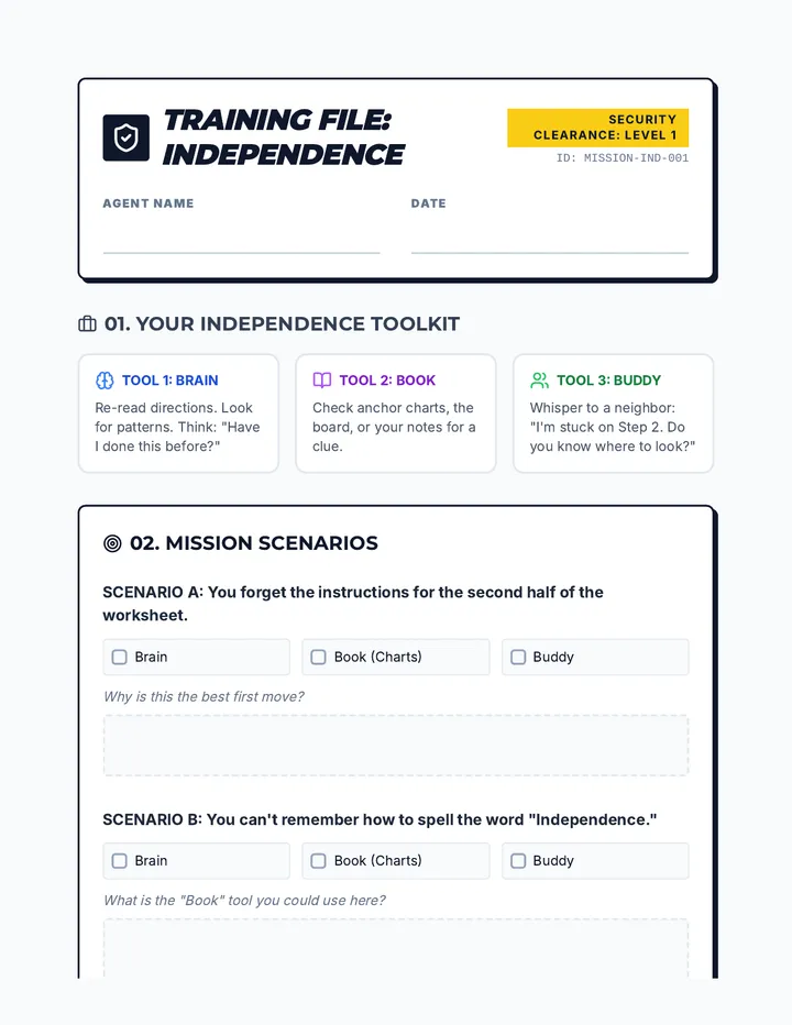 Independence Toolkit Worksheet
