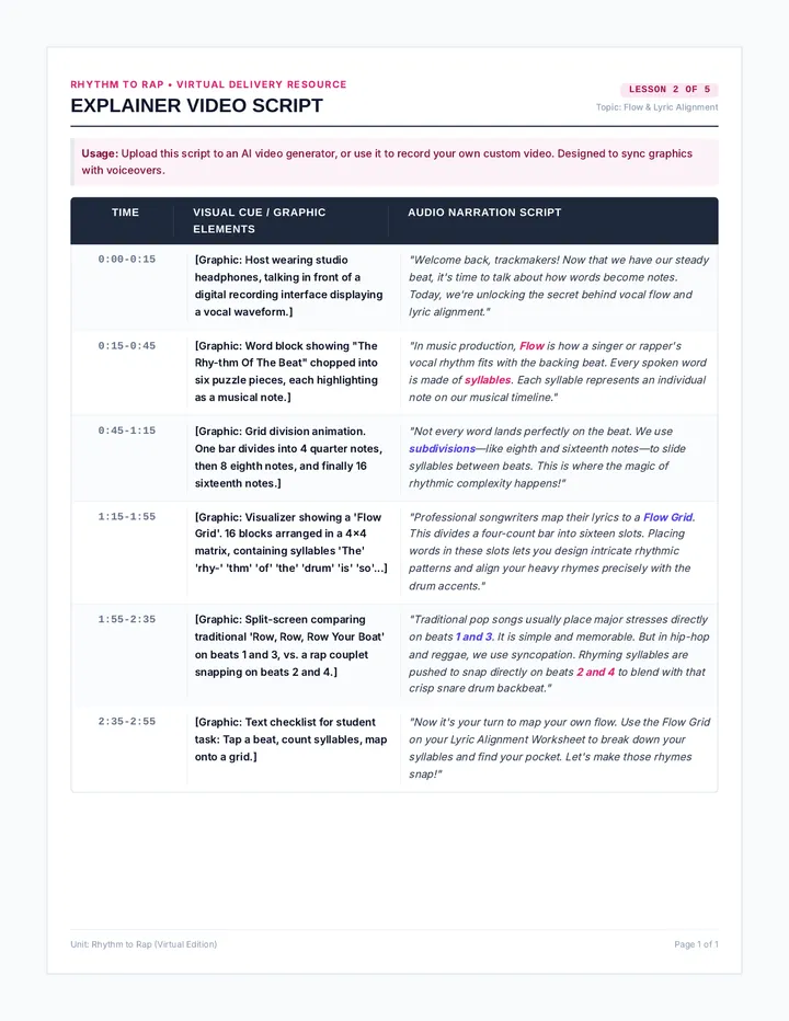 Flow Alignment Video Script
