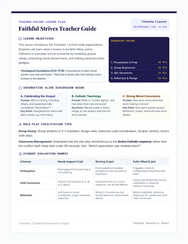 Faithful Strives Teacher Guide