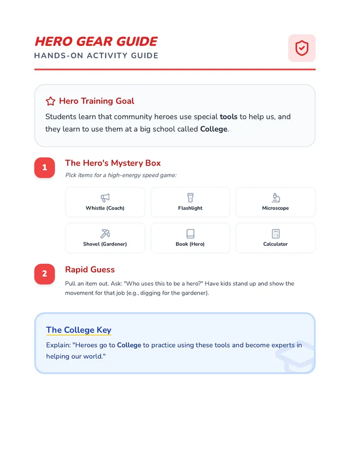 Hero Gear Guide Activity