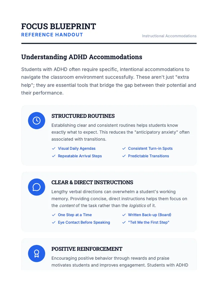 Focus Blueprint Handout