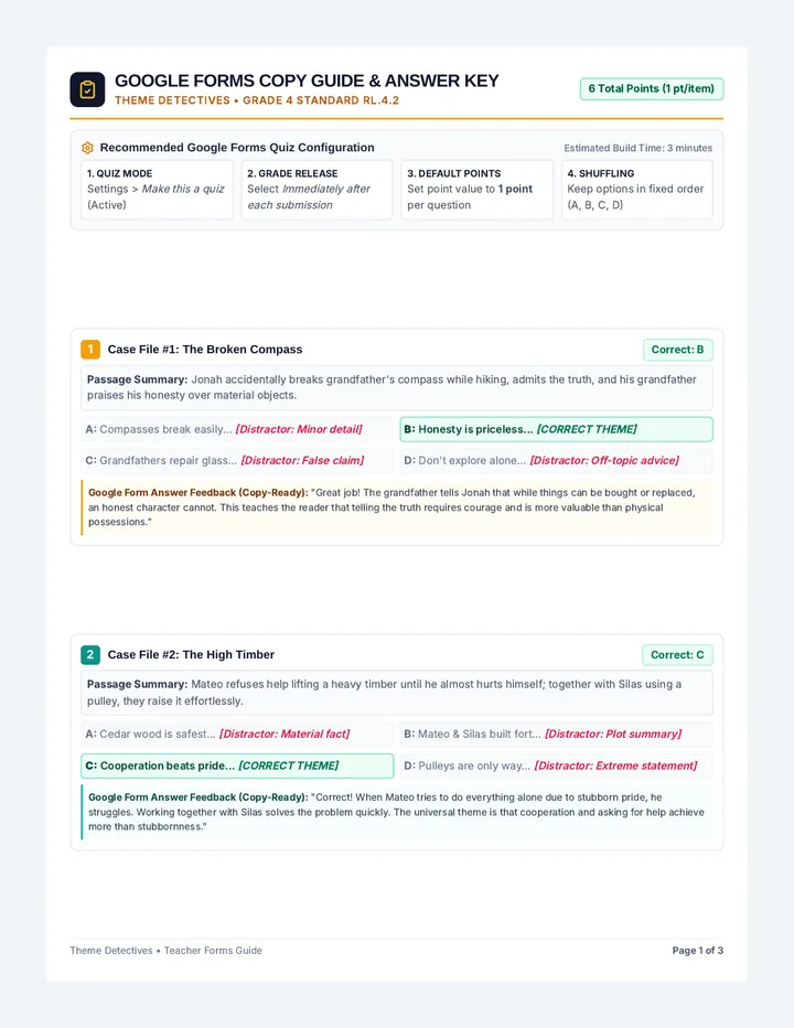 Theme Detectives Forms Guide