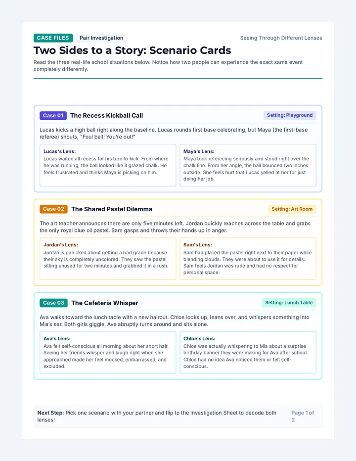 Two Sides Scenario Cards