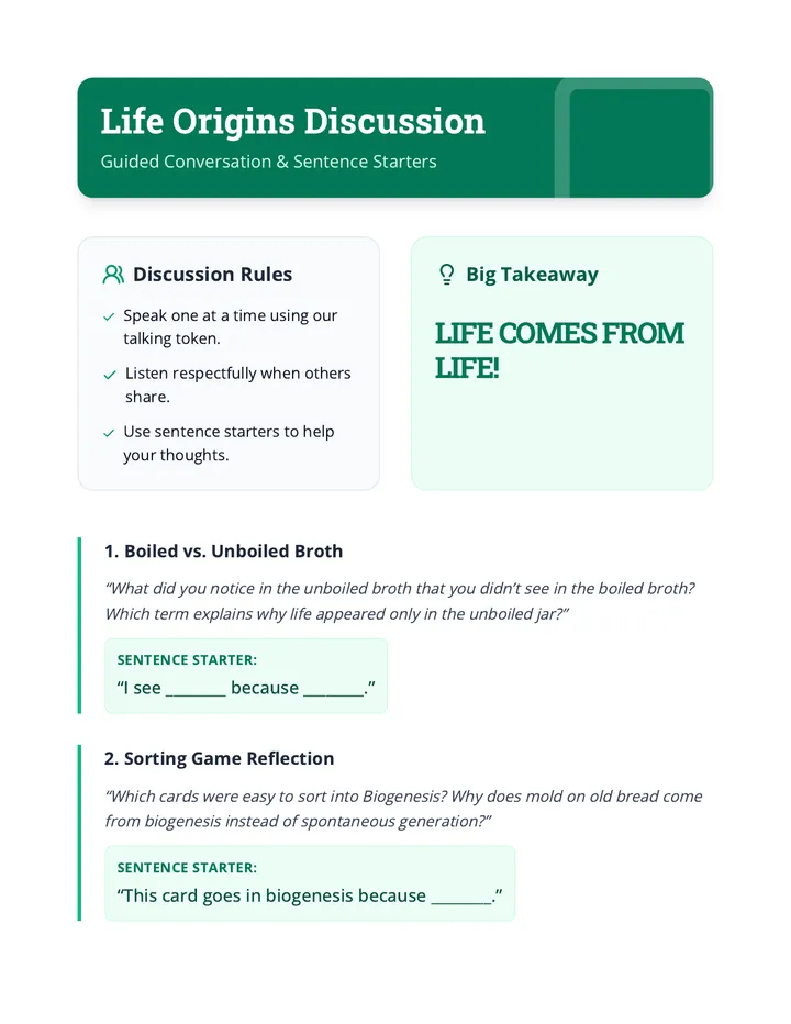 Life Origins Discussion Guide