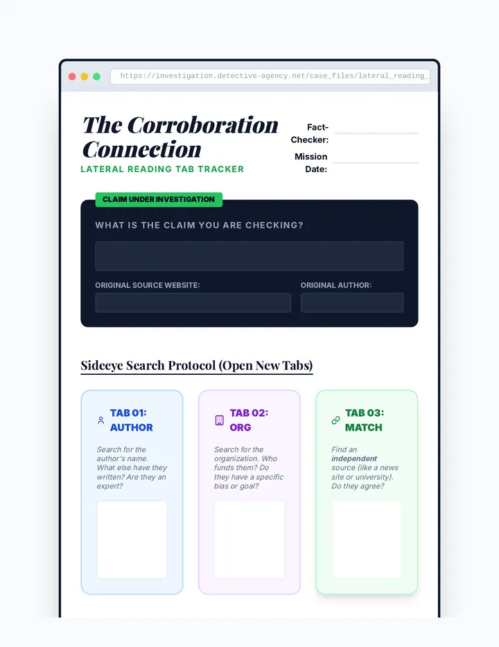 The Corroboration Connection Worksheet