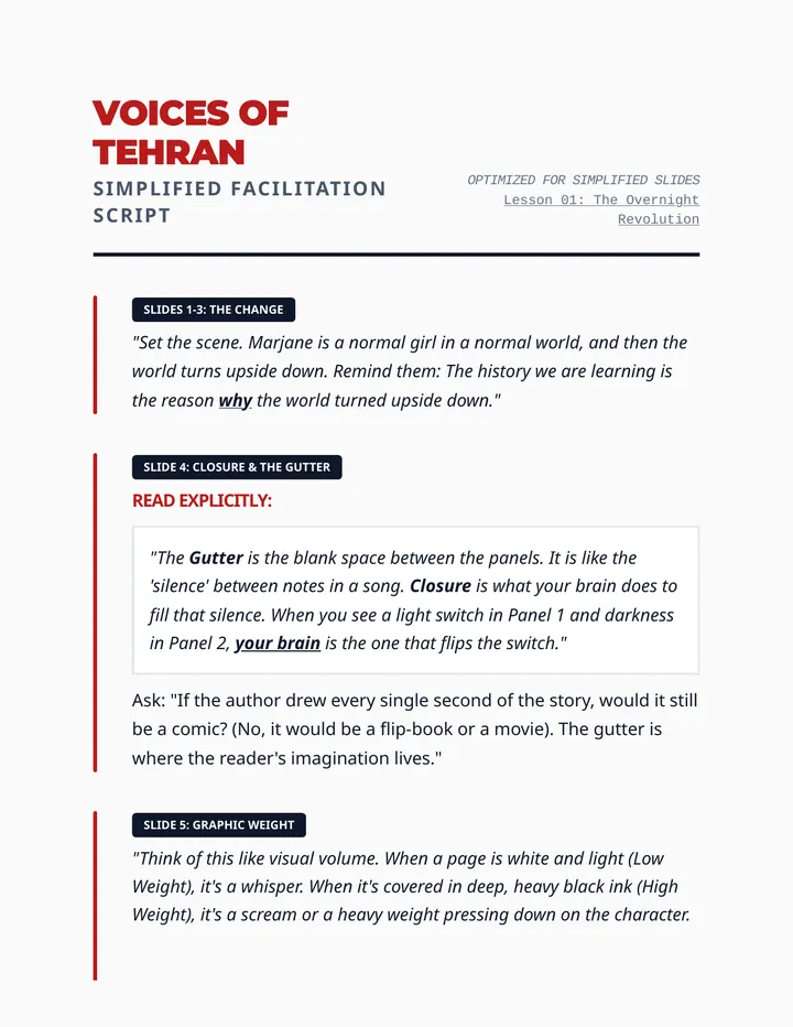 Simplified Voices of Tehran Script