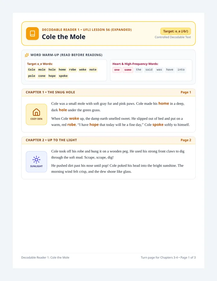 Cole Mole Reader