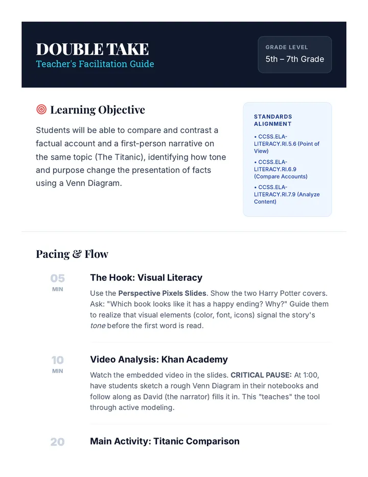 Double Take Teacher Guide